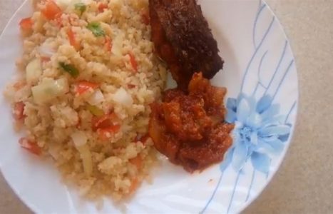 Attieke with minced meat