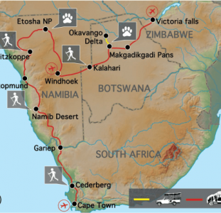 Belevenis van Kaapstad tot Victoria watervallen (24 dagen)
